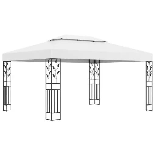 vidaXL Gazebo with Double Roof 3×4 m White