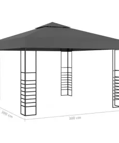 vidaXL Garden Marquee 3×3 m Anthracite