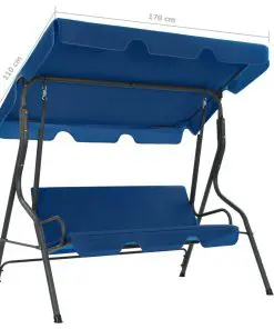 vidaXL Garden Swing Bench Dark Blue 170x110x153 cm Fabric