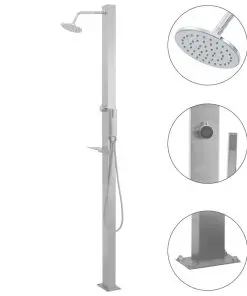 vidaXL Outdoor Shower Stainless Steel Straight