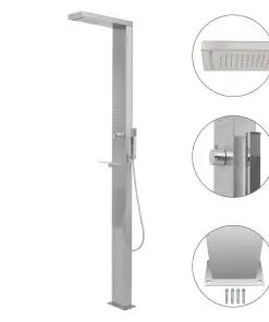 vidaXL Outdoor Shower Stainless Steel Square