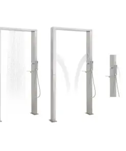 vidaXL Outdoor Shower Stainless Steel Double Jets