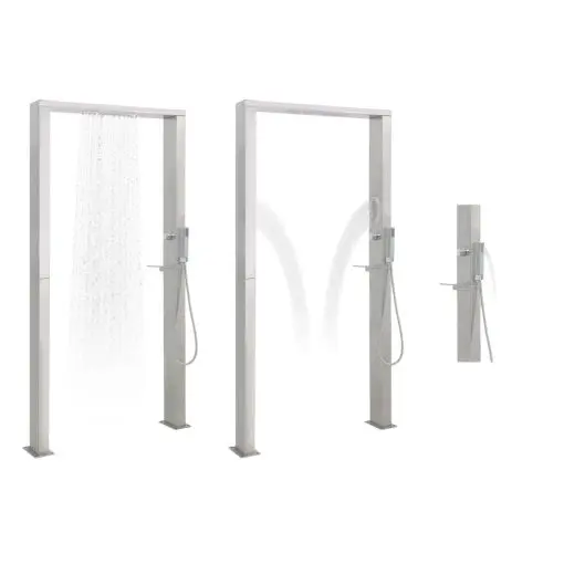 vidaXL Outdoor Shower Stainless Steel Double Jets