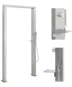 vidaXL Outdoor Shower Stainless Steel Double Jets