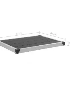 vidaXL Outdoor Shower Tray WPC Stainless Steel 80×62 cm Grey