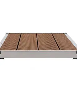 vidaXL Outdoor Shower Tray WPC Stainless Steel 110×62 cm Brown