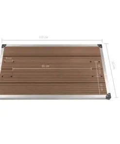vidaXL Outdoor Shower Tray WPC Stainless Steel 110×62 cm Brown