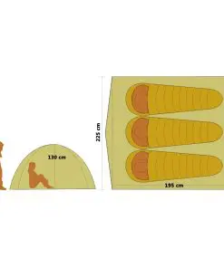 vidaXL Pop-Up Camping Tent 2-3 Person 240x210x140 cm Blue