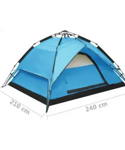 vidaXL Pop-Up Camping Tent 2-3 Person 240x210x140 cm Blue