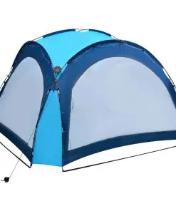 vidaXL Party Tent with LED and 4 Sidewalls 3.6×3.6×2.3 m Blue