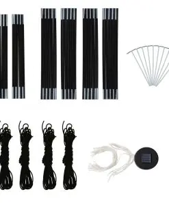 vidaXL Party Tent with LED and 4 Sidewalls 3.6×3.6×2.3 m Blue