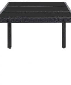 vidaXL 9 Piece Outdoor Dining Set Poly Rattan Black