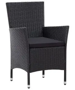 vidaXL 9 Piece Outdoor Dining Set Poly Rattan Black