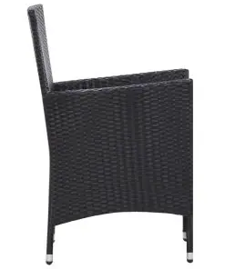 vidaXL 9 Piece Outdoor Dining Set Poly Rattan Black