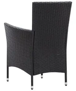 vidaXL 9 Piece Outdoor Dining Set Poly Rattan Black