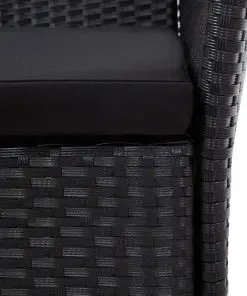 vidaXL 9 Piece Outdoor Dining Set Poly Rattan Black