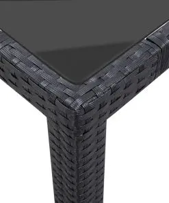 vidaXL 9 Piece Outdoor Dining Set Poly Rattan Black