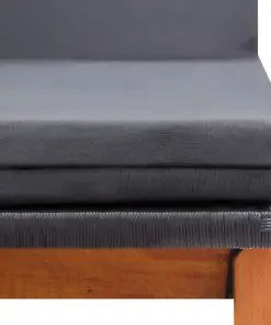 vidaXL Sun Lounger with Cushion Poly Rattan and Solid Acacia Wood