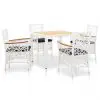 vidaXL 5 Piece Outdoor Dining Set Poly Rattan White