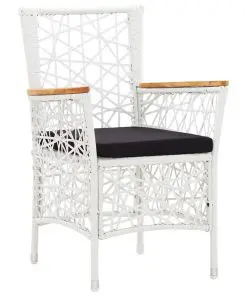 vidaXL 5 Piece Outdoor Dining Set Poly Rattan White