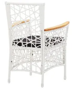 vidaXL 5 Piece Outdoor Dining Set Poly Rattan White