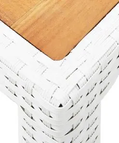 vidaXL 5 Piece Outdoor Dining Set Poly Rattan White