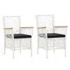 vidaXL Outdoor Chairs 2 pcs with Cushions Poly Rattan White