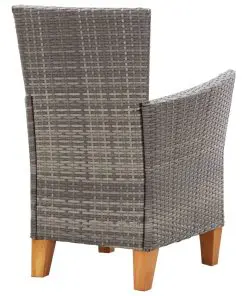vidaXL Garden Chairs 2 pcs with Cushions Poly Rattan Grey