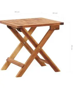 vidaXL Folding Garden Coffee Table 40x40x40 cm Solid Acacia Wood