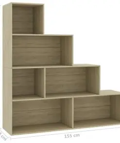 vidaXL Book Cabinet/Room Divider Sonoma Oak 155x24x160 cm Chipboard
