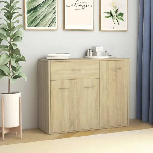 vidaXL Sideboard Sonoma Oak 88x30x70 cm Chipboard