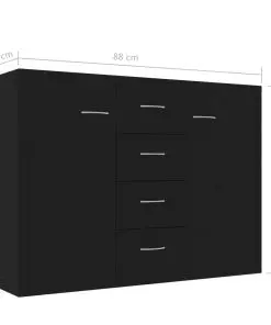 vidaXL Sideboard Black 88x30x65 cm Chipboard