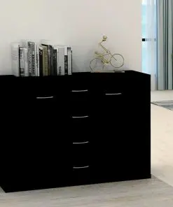 vidaXL Sideboard Black 88x30x65 cm Chipboard