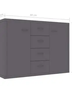 vidaXL Sideboard Grey 88x30x65 cm Chipboard