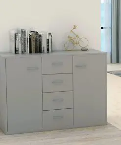vidaXL Sideboard Grey 88x30x65 cm Chipboard