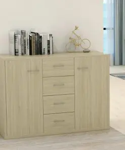 vidaXL Sideboard Sonoma Oak 88x30x65 cm Chipboard