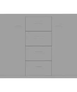 vidaXL Sideboard High Gloss Grey 88x30x65 cm Chipboard