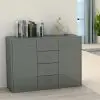 vidaXL Sideboard High Gloss Grey 88x30x65 cm Chipboard