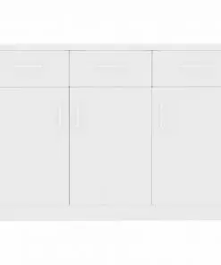 vidaXL Sideboard White 110x34x75 cm Chipboard