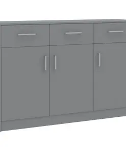 vidaXL Sideboard Grey 110x34x75 cm Chipboard