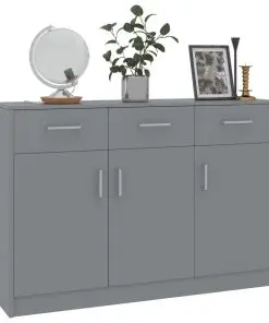 vidaXL Sideboard Grey 110x34x75 cm Chipboard