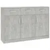 vidaXL Sideboard Concrete Grey 110x34x75 cm Chipboard