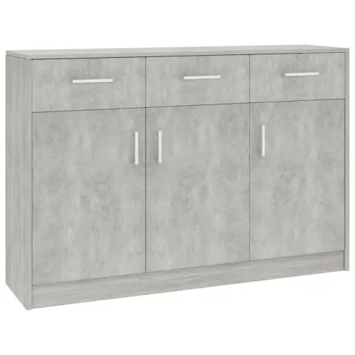 vidaXL Sideboard Concrete Grey 110x34x75 cm Chipboard