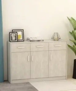 vidaXL Sideboard Concrete Grey 110x34x75 cm Chipboard