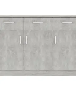 vidaXL Sideboard Concrete Grey 110x34x75 cm Chipboard