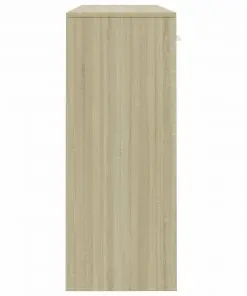 vidaXL Sideboard White and Sonoma Oak 110x34x75 cm Chipboard