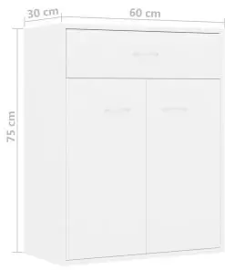 vidaXL Sideboard White 60x30x75 cm Chipboard