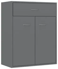 vidaXL Sideboard High Gloss Grey 60x30x75 cm Chipboard