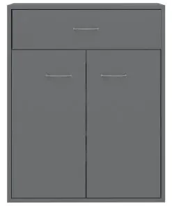 vidaXL Sideboard High Gloss Grey 60x30x75 cm Chipboard