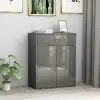 vidaXL Sideboard High Gloss Grey 60x30x75 cm Chipboard